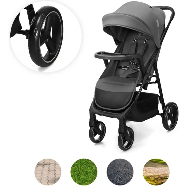 Фото - Коляска прогулочная Kinderkraft Trig 3 Tray Grey (KSTRIG03GRY000T)